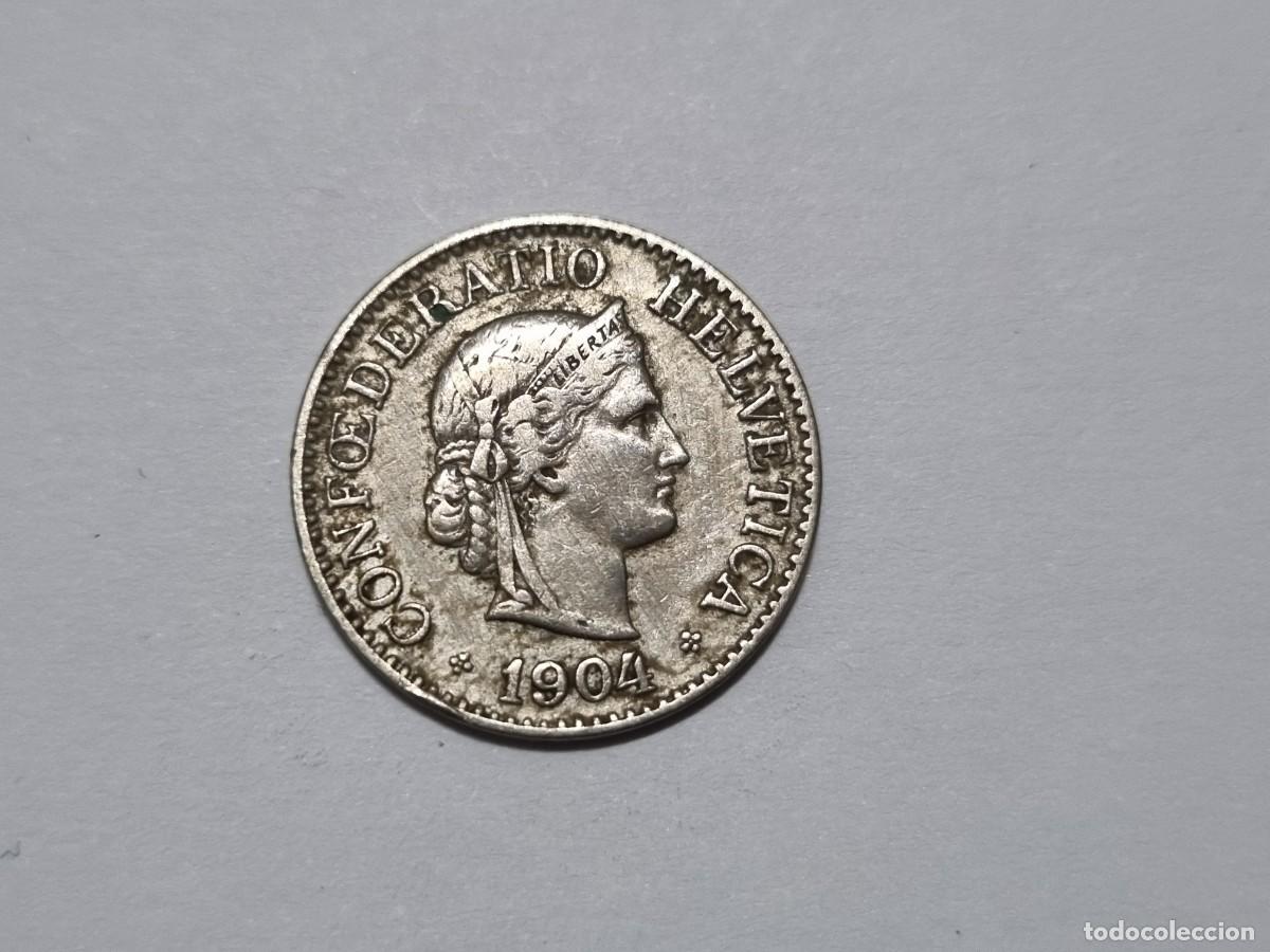 Monedas antiguas de Europa: Moneda Suiza 10 Rappen 1904 Confederacion Helvetica Coleccionista Coleccionar