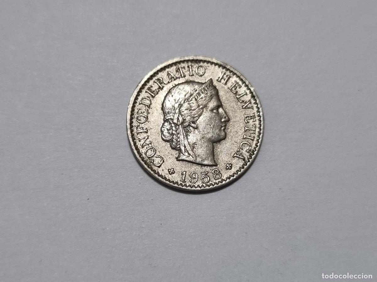 Monedas antiguas de Europa: Moneda Suiza 5 Rappen 1958 Confederacion Helvetica Coleccionista Coleccionar