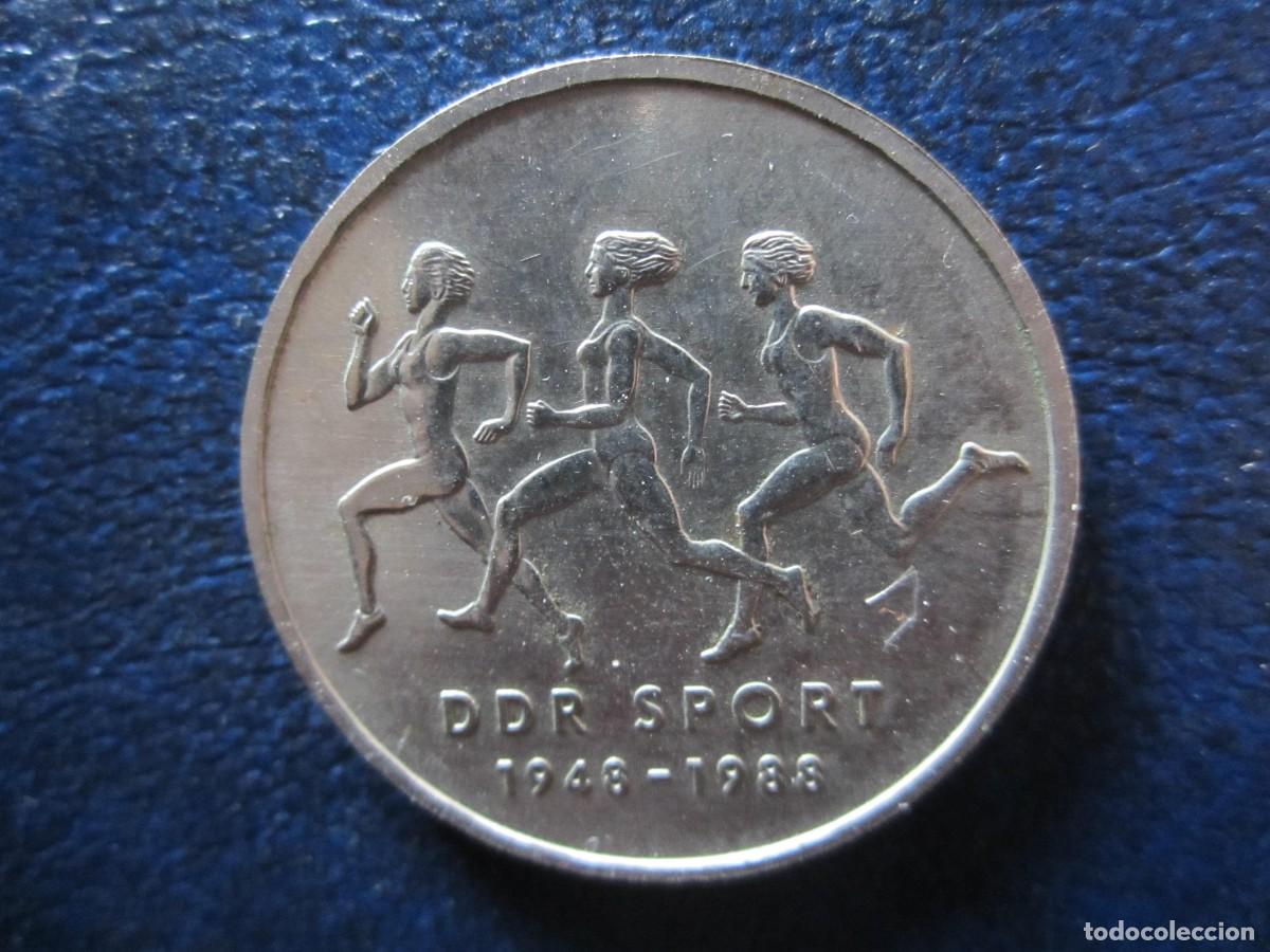 Monedas antiguas de Europa: Alemania Oriental RDA DDR 10 Marcos 1988 40 Aniversario del Deporte en la RDA