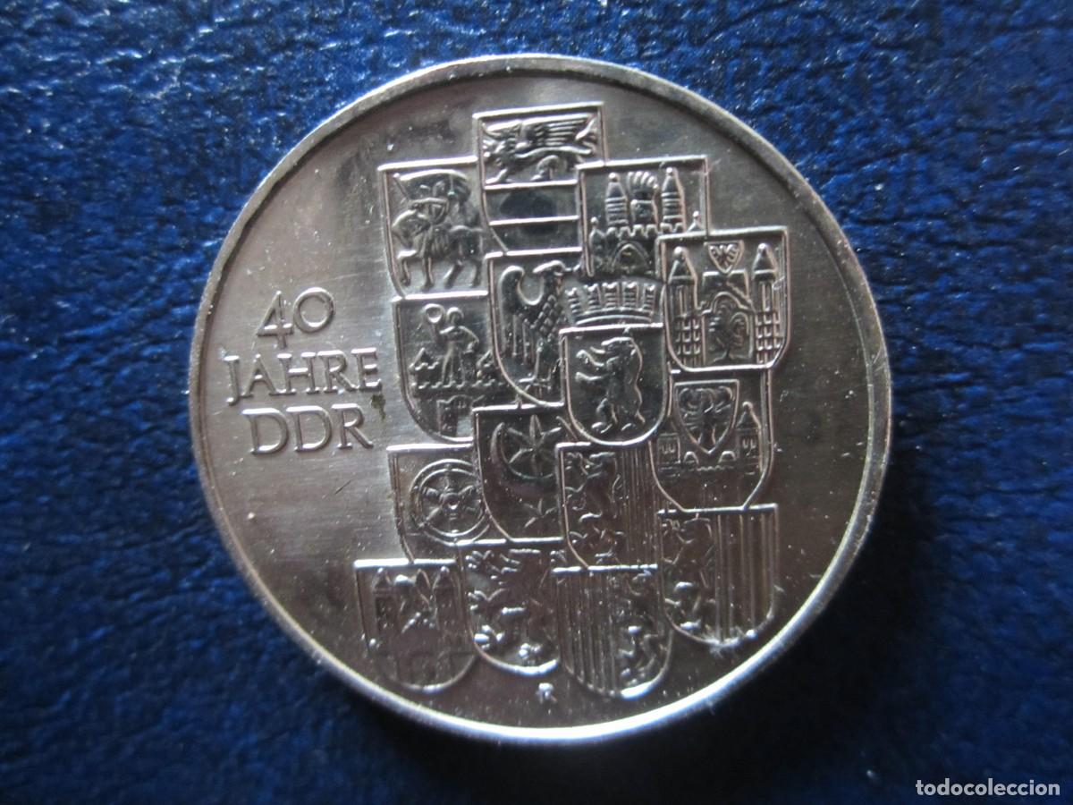 Monedas antiguas de Europa: Alemania Oriental RDA DDR 10 Marcos 1989 40 Aniversario de la RDA