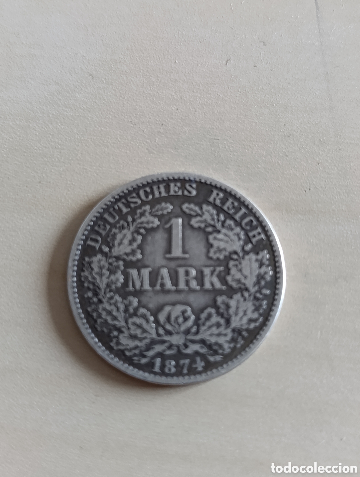 Monedas antiguas de Europa: 1 Mark 1874 D Deutsches Reich &ndash; Imperio Alem&aacute;n &ndash; Ceca M&uacute;nich &ndash; Plata 900 &ndash; KM#7
