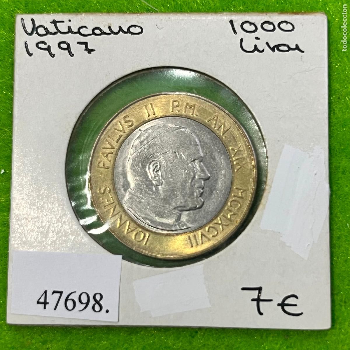 Monedas antiguas de Europa: Vaticano 1000 liras 1997, Juan Pablo II , bimetalica