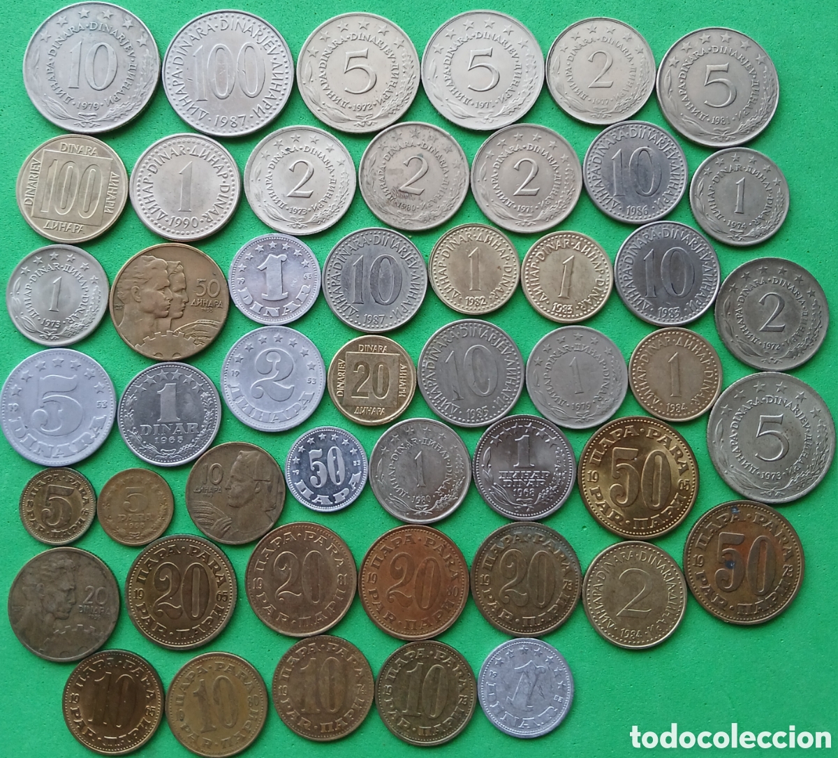 Monedas antiguas de Europa: Yugoslavia lote 48 monedas/ diferentes fechas.