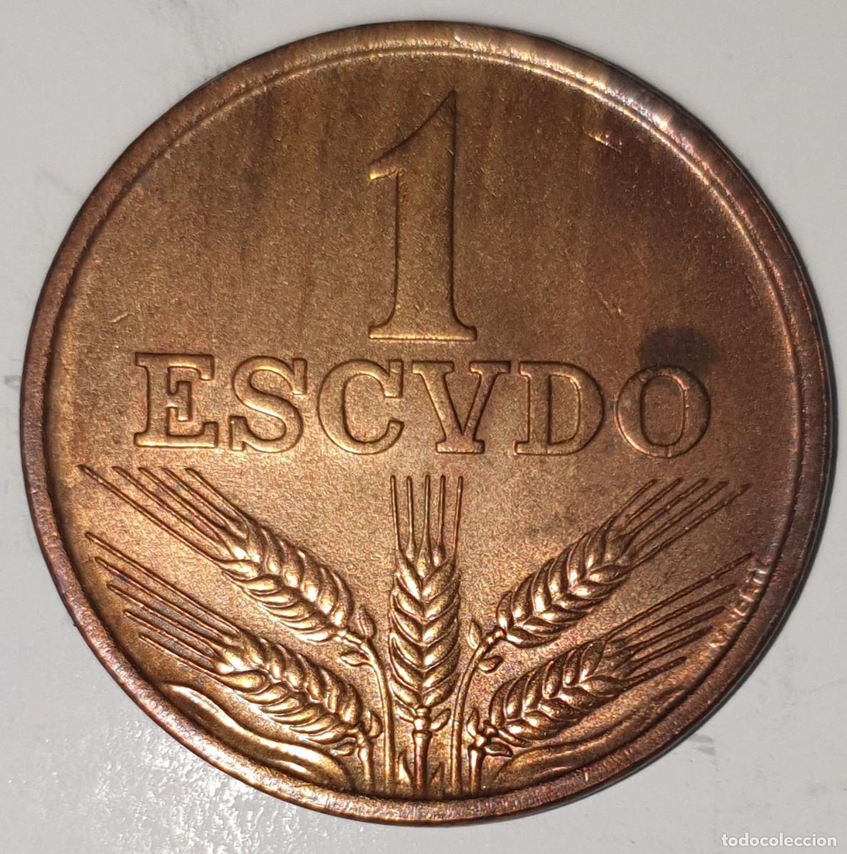 Monedas antiguas de Europa: Portugal 1 Escudo 1975 Rep&uacute;blica Portuguesa Moneda KM# 578