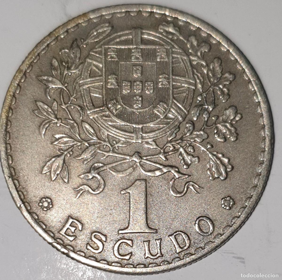 Monedas antiguas de Europa: Portugal 1 Escudo 1968 Rep&uacute;blica Portuguesa Moneda de N&iacute;quel