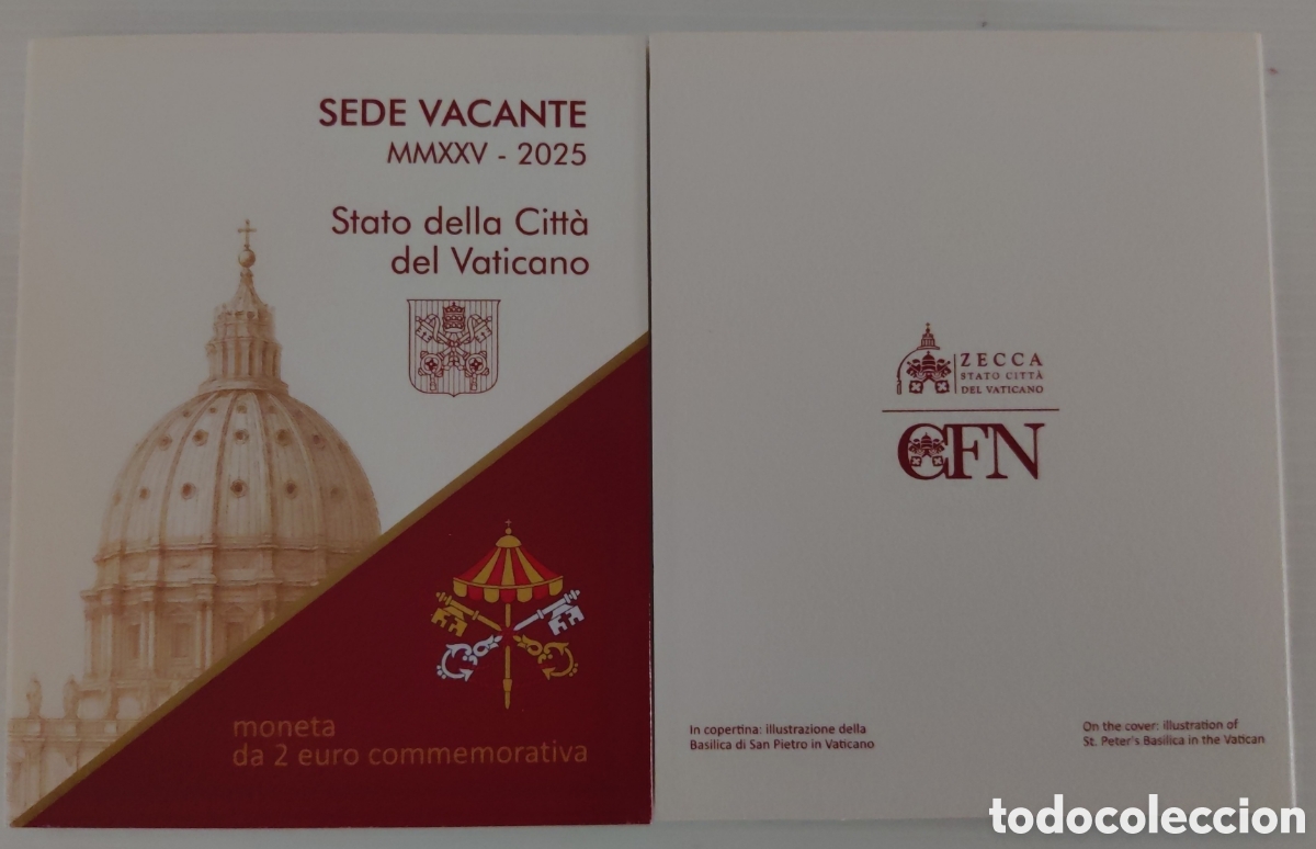 Monedas antiguas de Europa: Sede Vacante Vaticano 2 euros 2025 en cartera