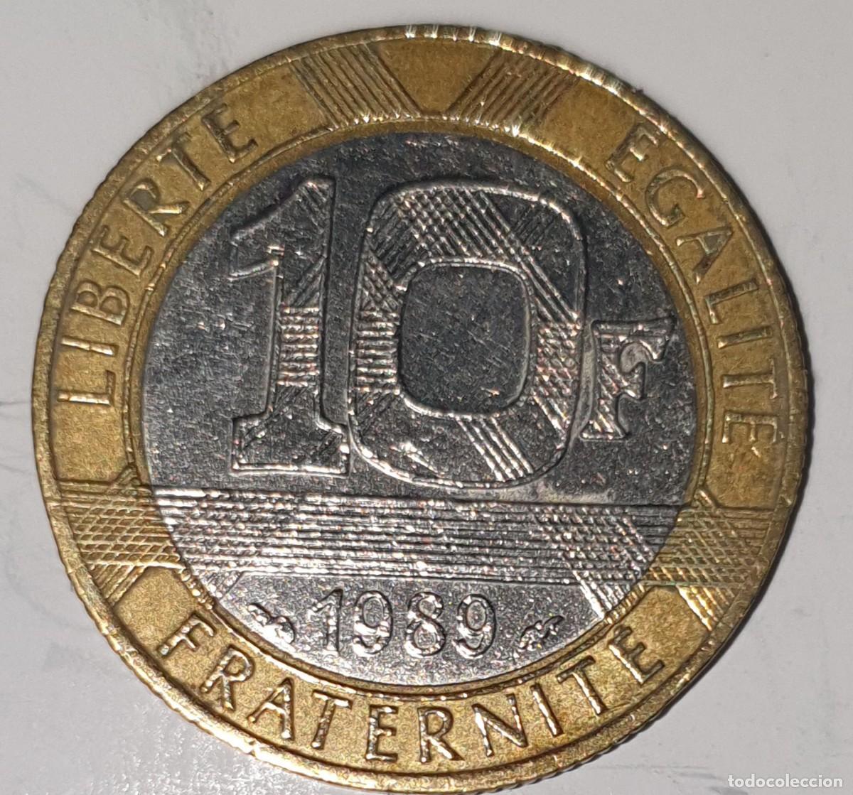 Monedas antiguas de Europa: Francia 10 Francos 1989 Bimet&aacute;lica G&eacute;nie de la Libert&eacute; (Genio de la Libertad) RF