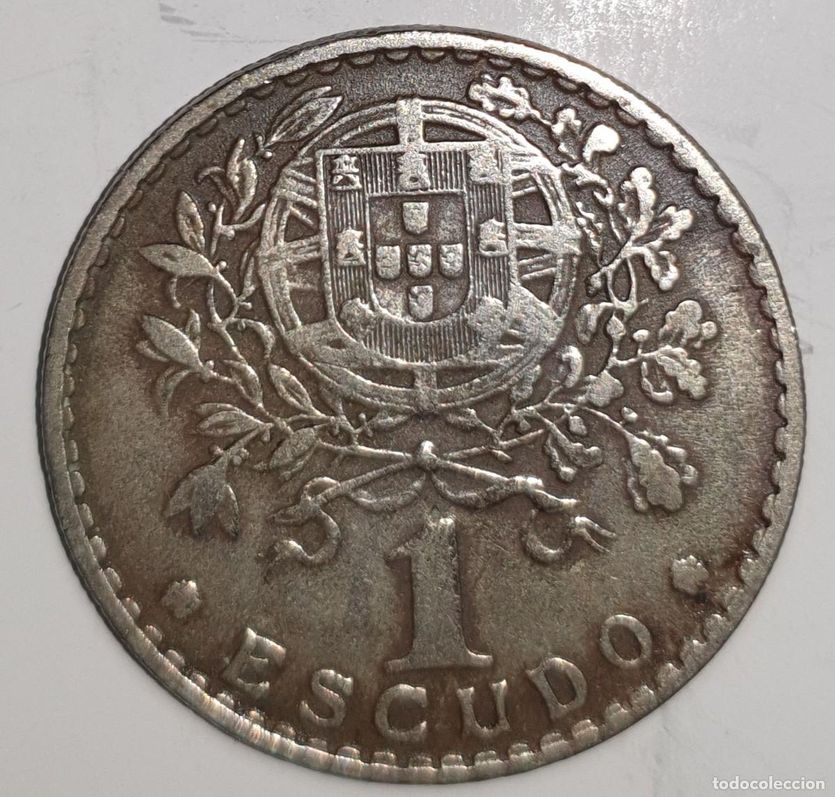 Monedas antiguas de Europa: Portugal 1 Escudo 1959 Rep&uacute;blica Portuguesa Plata