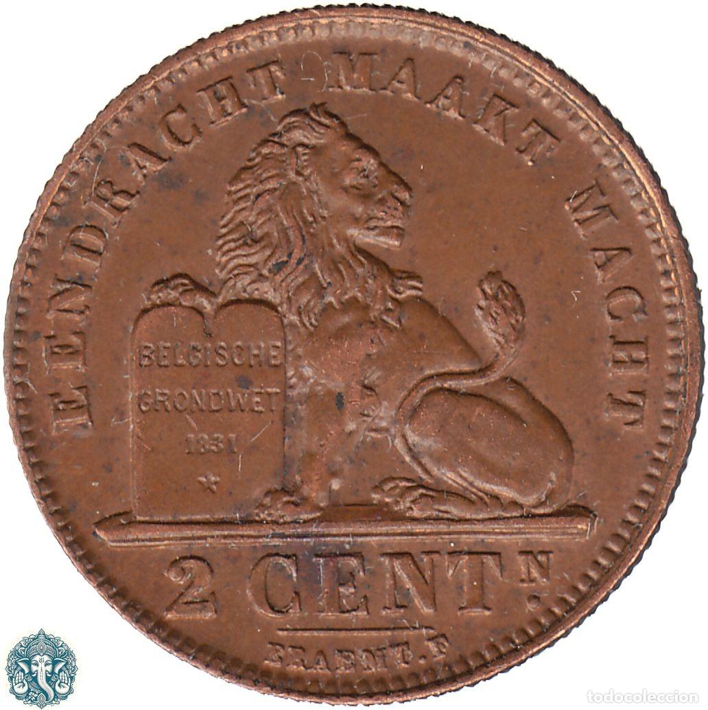 Monedas antiguas de Europa: B&Eacute;LGICA 2 C&eacute;ntimos 1919 Alberto I KM#65 Leyenda Der Belgen