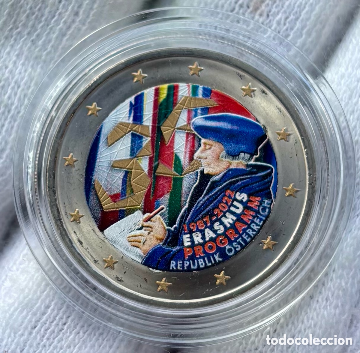 Monedas antiguas de Europa: Moneda 2 Euros 2022 AUSTRIA Erasmus COLOR SC . Euro Conmemorativa &euro; Coloreada