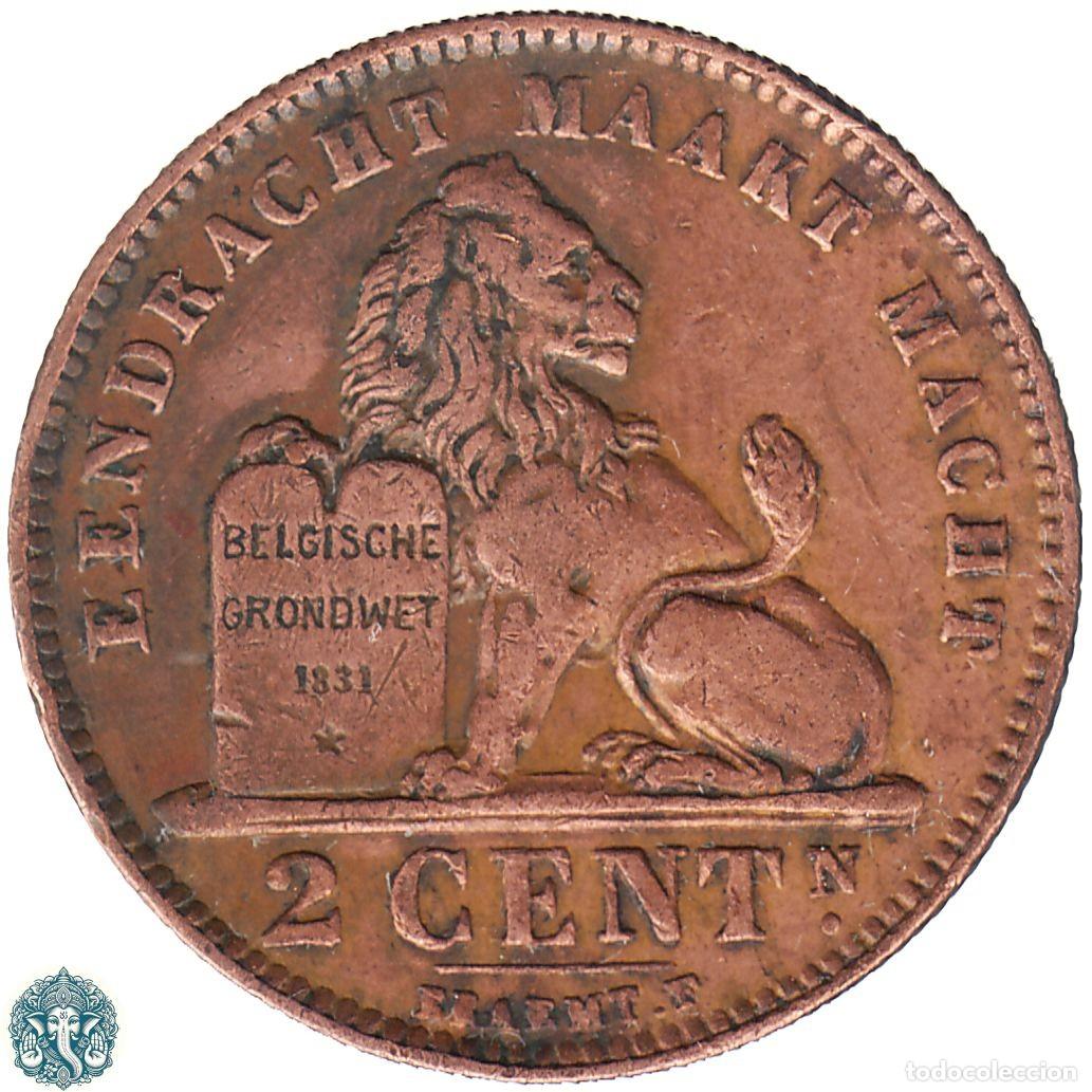 Monedas antiguas de Europa: B&Eacute;LGICA 2 C&eacute;ntimos 1919 Alberto I KM#65 Leyenda Der Belgen
