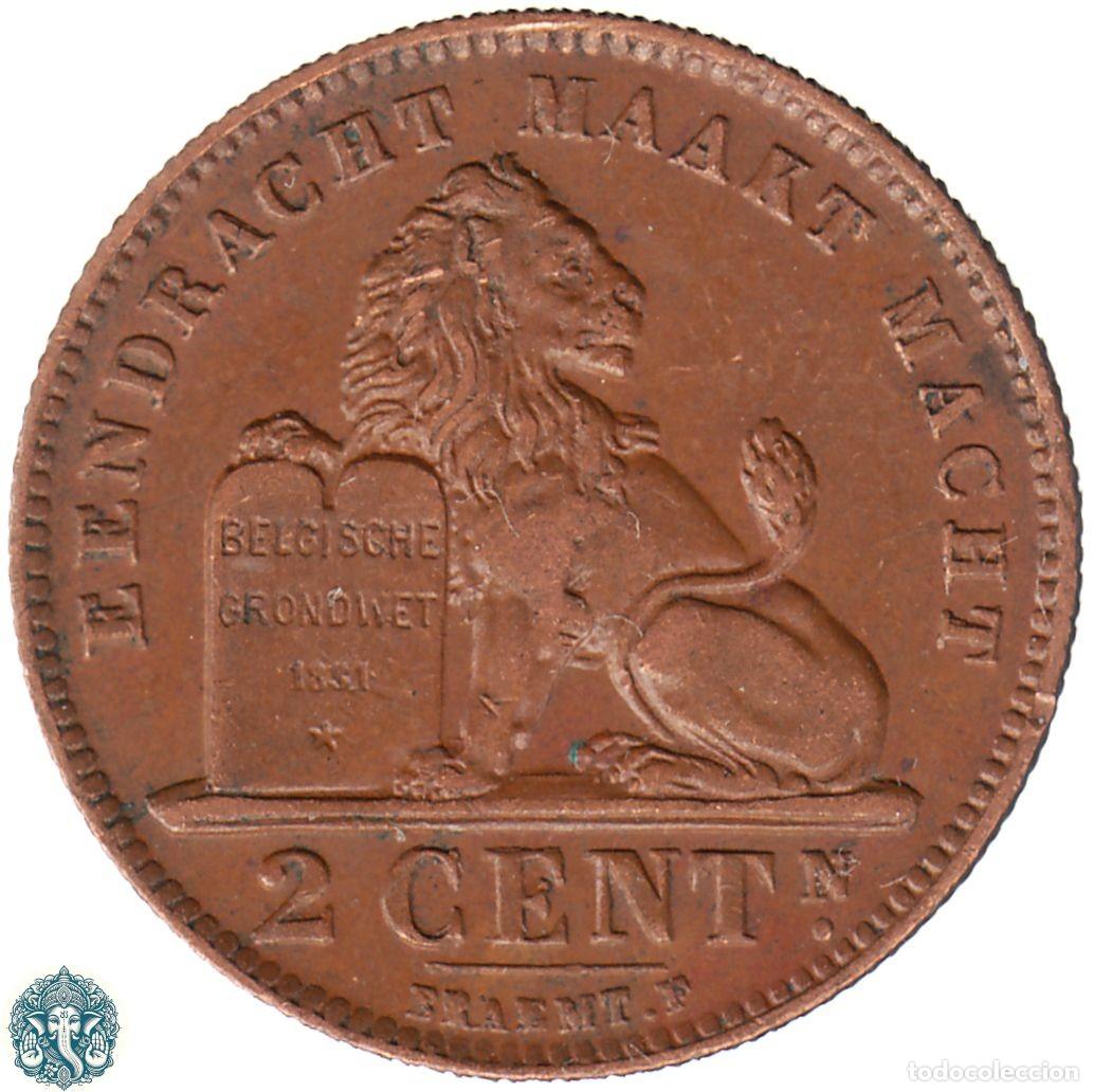 Monedas antiguas de Europa: B&Eacute;LGICA 2 C&eacute;ntimos 1919 Alberto I KM#65 Leyenda Der Belgen