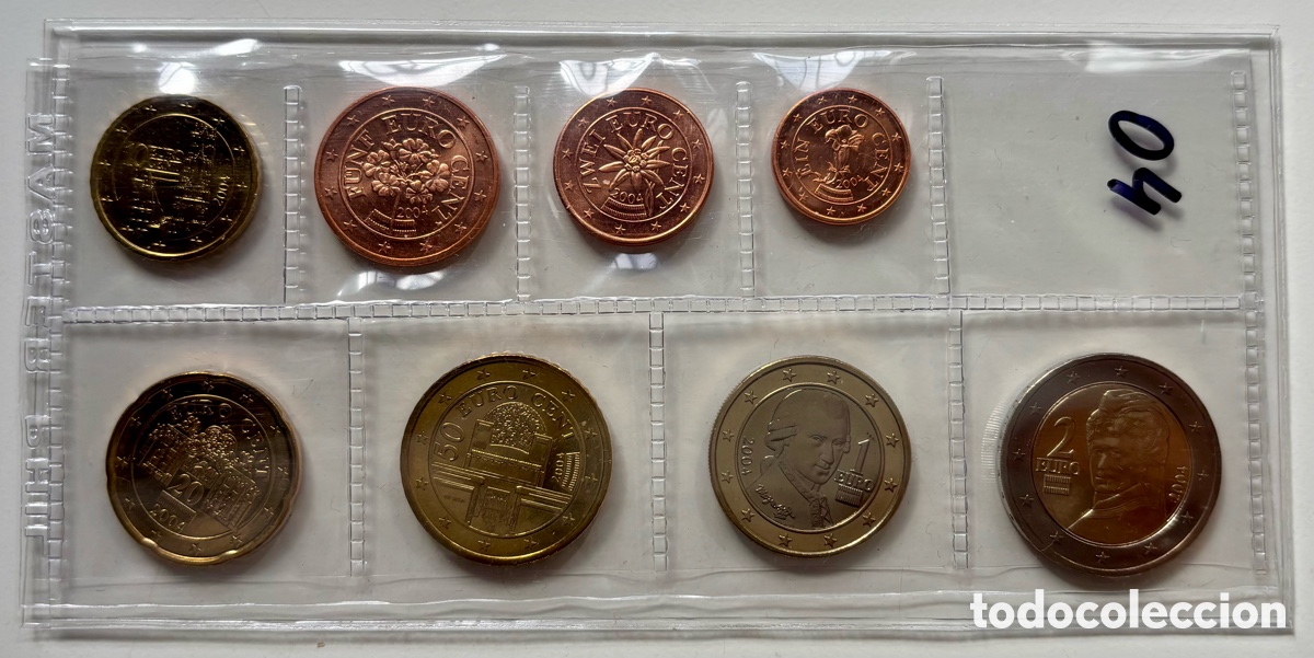 Monedas antiguas de Europa: Set Euros AUSTRIA 2004 SC. 8 Valores Serie Euro &euro;