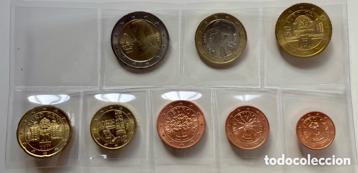 Monedas antiguas de Europa: Set Euros AUSTRIA 2011 SC. 8 Valores Serie Euro &euro;