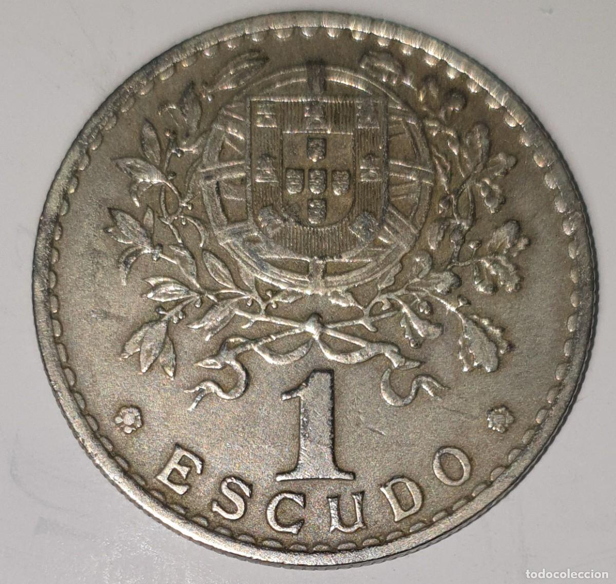 Monedas antiguas de Europa: Portugal 1 Escudo 1965 Rep&uacute;blica Portuguesa KM#578