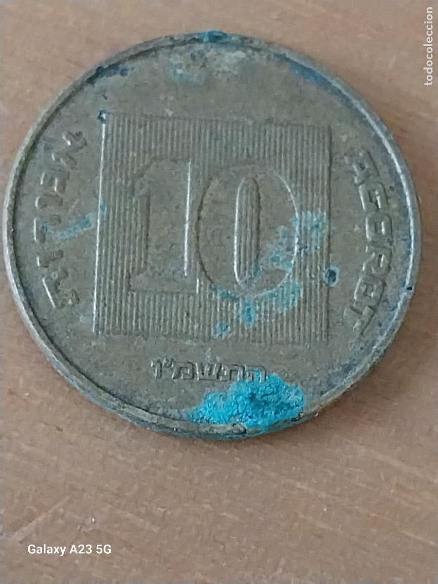 Monedas antiguas de Europa: ISRAEL 10 AGOROT MONEDA CIRCULADA ORIGINAL PRESENTA OXIDACI&Oacute;N