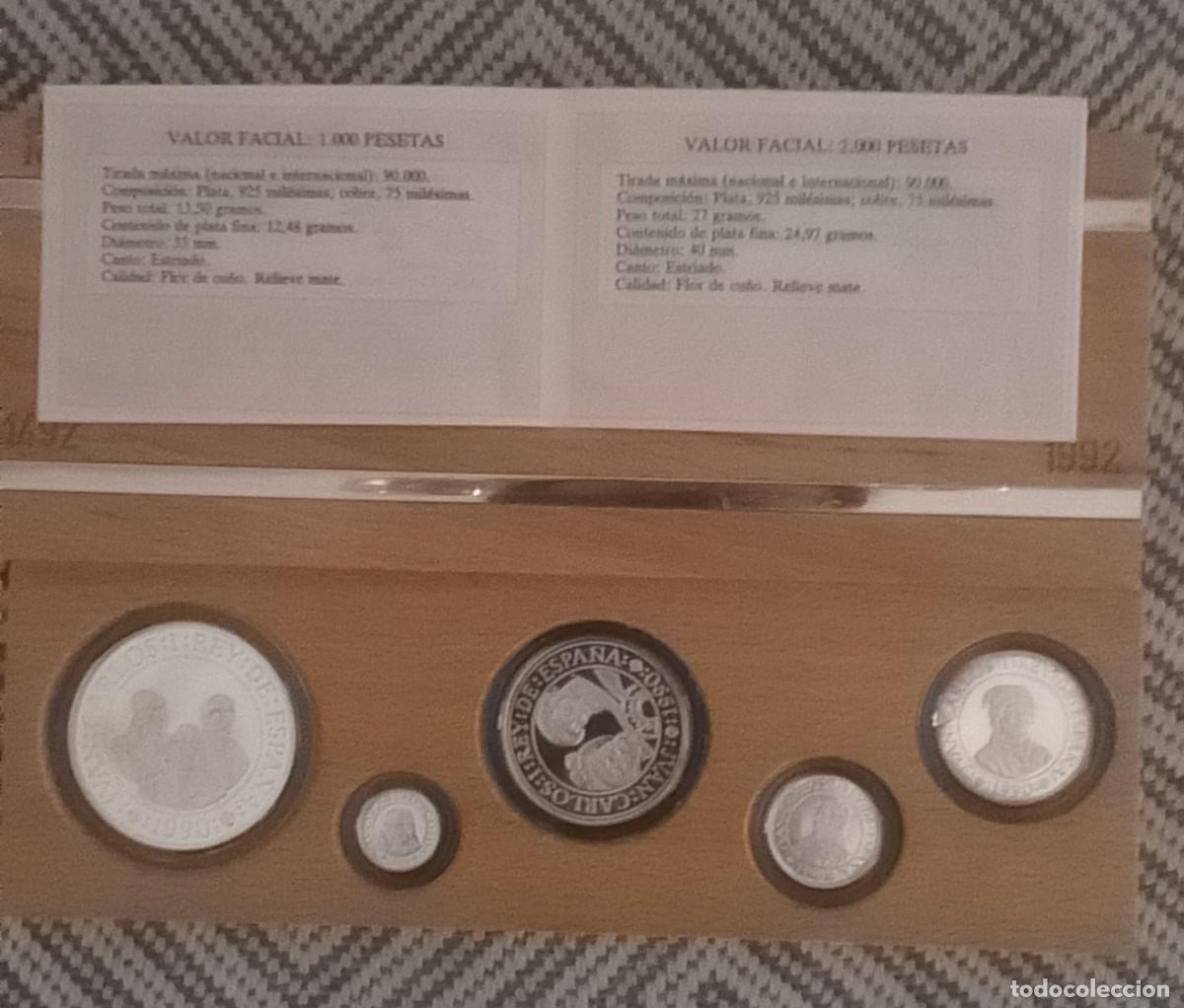 Monedas antiguas de Europa: COLECCION CINCO VALORES PLATA-&rdquo;V CENTENARIO&rdquo; 1990 SERIE II