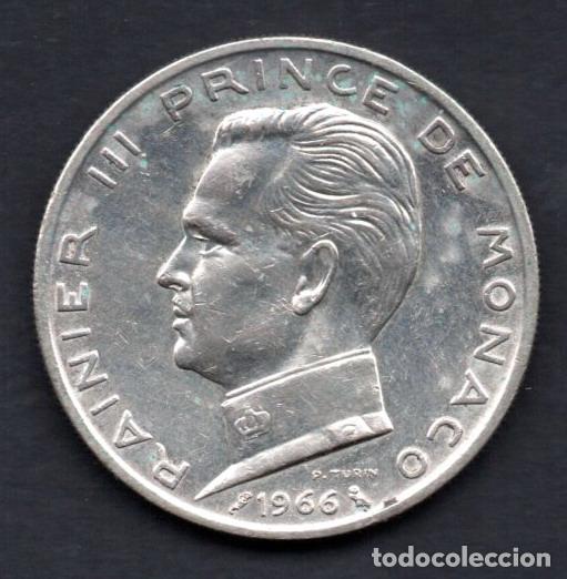 Monedas antiguas de Europa: MONACO - 5 FRANCOS de PLATA - 1966