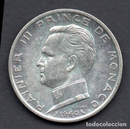 Monedas antiguas de Europa: MONACO - 5 FRANCOS de PLATA - 1960