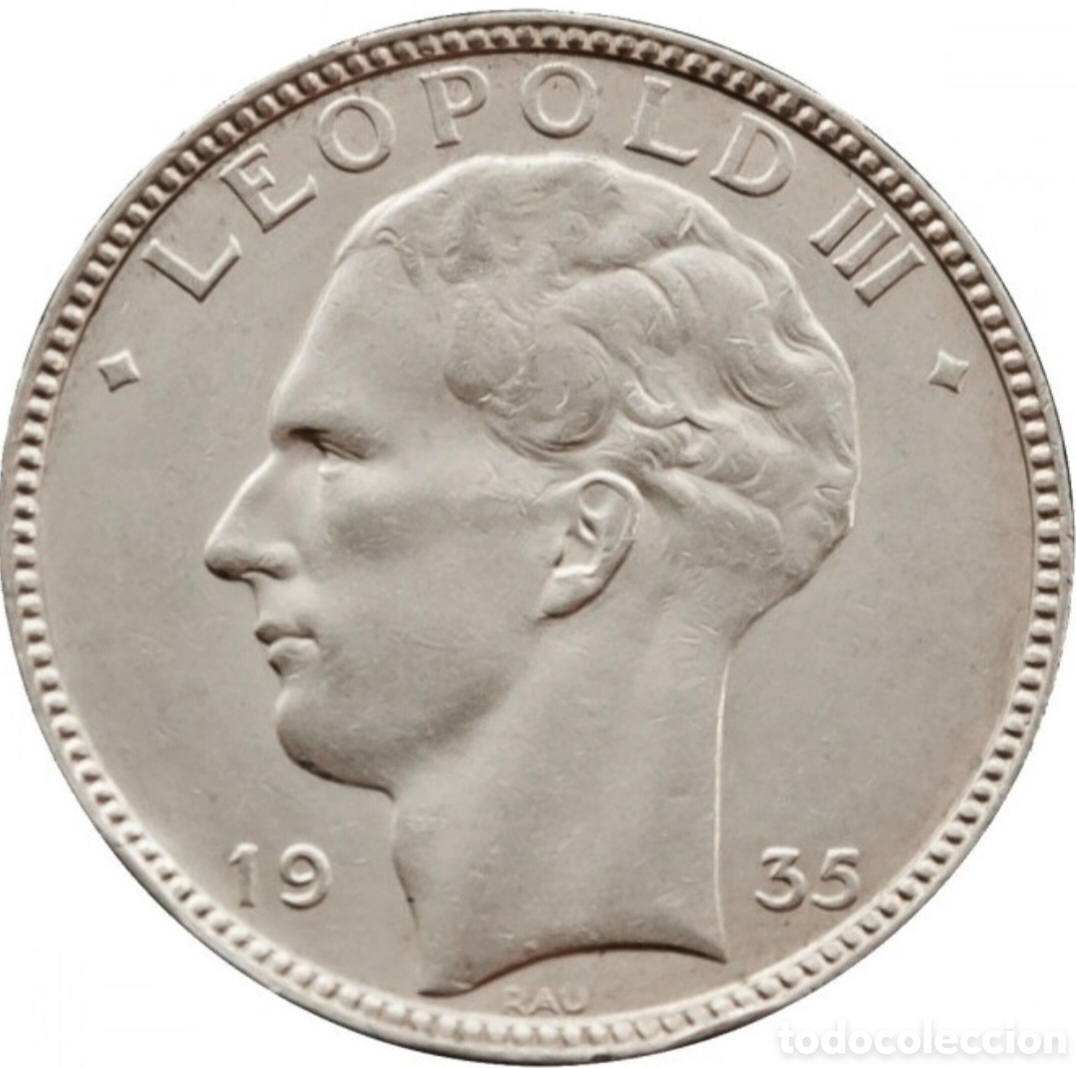Monedas antiguas de Europa: Moneda Belgica,1.935, 20 Francos,Plata,MBC.