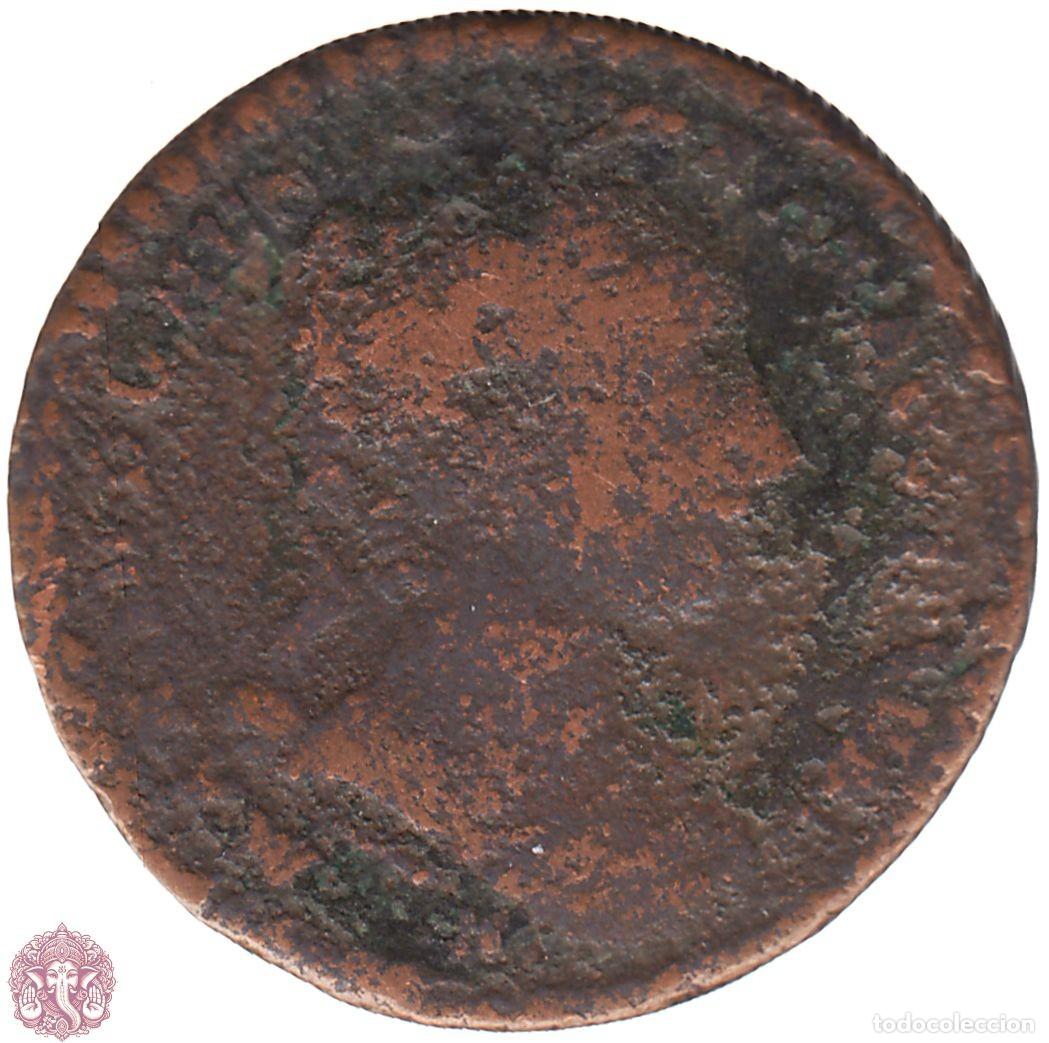 Monedas antiguas de Europa: PAISES BAJOS AUSTR&Iacute;ACOS 1 Liard 1745 Maria Theresia Ceca &Aacute;ngel (Bruselas) KM#1