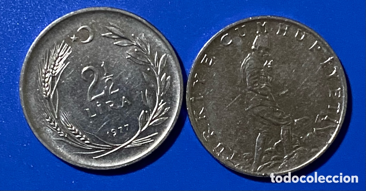 Monedas antiguas de Europa: Turquia 2,5 Liras 1977