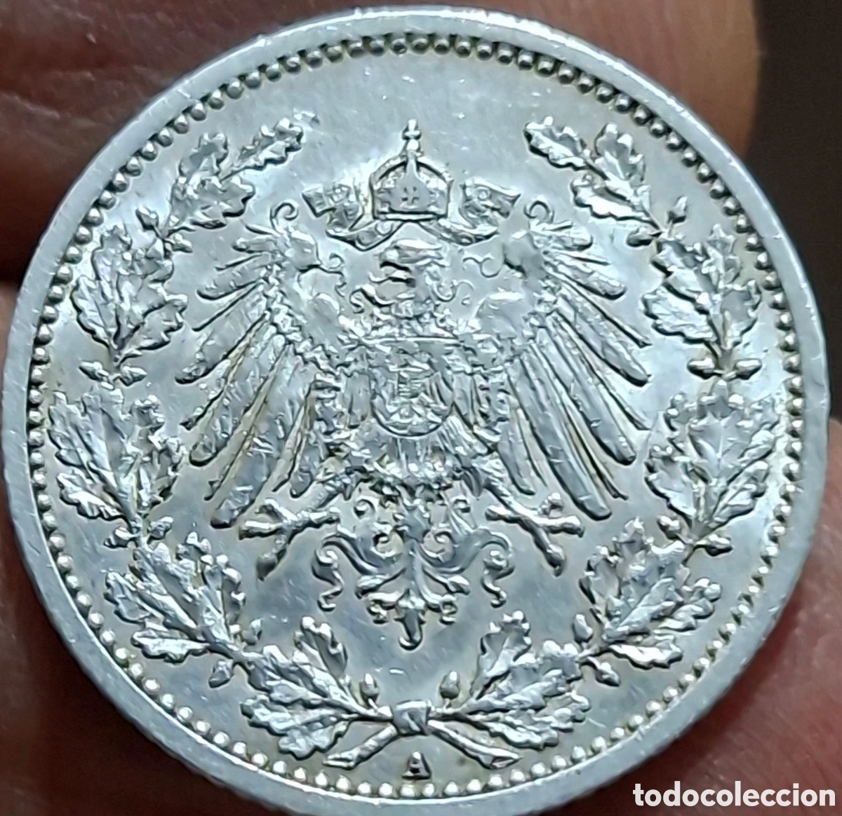 Monedas antiguas de Europa: Moneda Alemania,1.913, 1/2 Mark,Plata,Berlin,MBC.