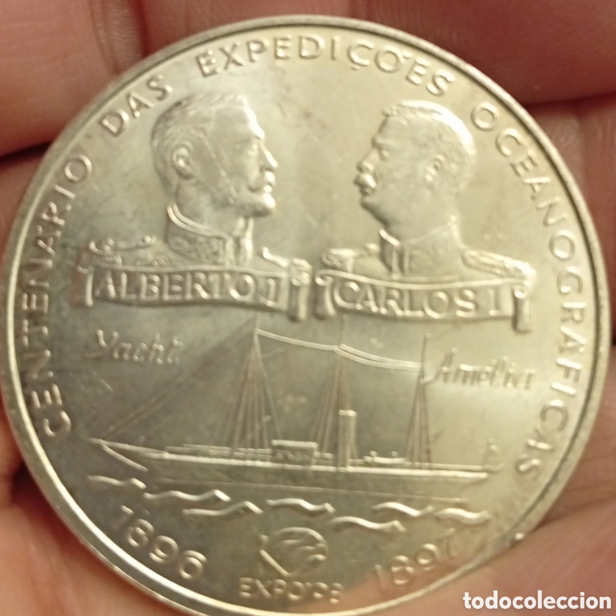 Monedas antiguas de Europa: Portugal moneda de 1000 escudos plata
