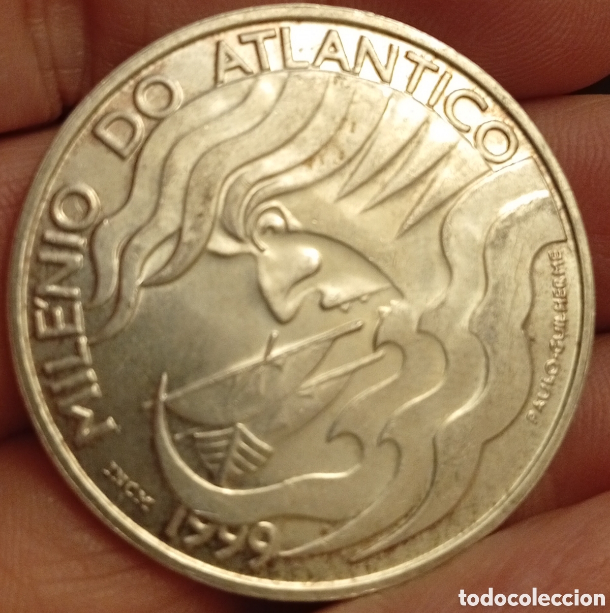 Monedas antiguas de Europa: Portugal moneda de plata de 1000 escudos