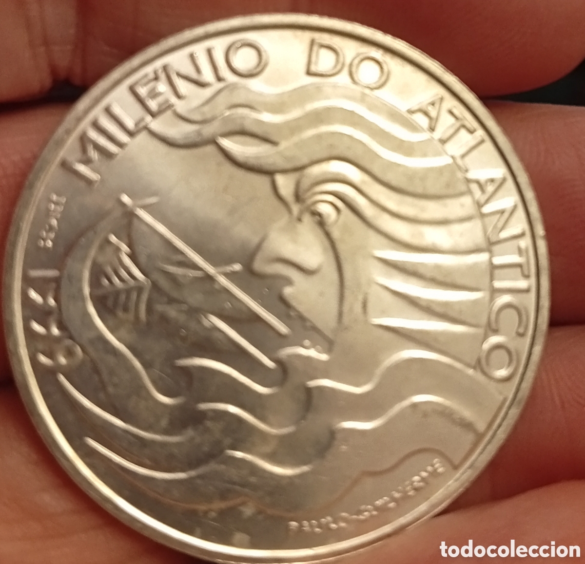 Monedas antiguas de Europa: Portugal moneda de plata de 1000 escudos