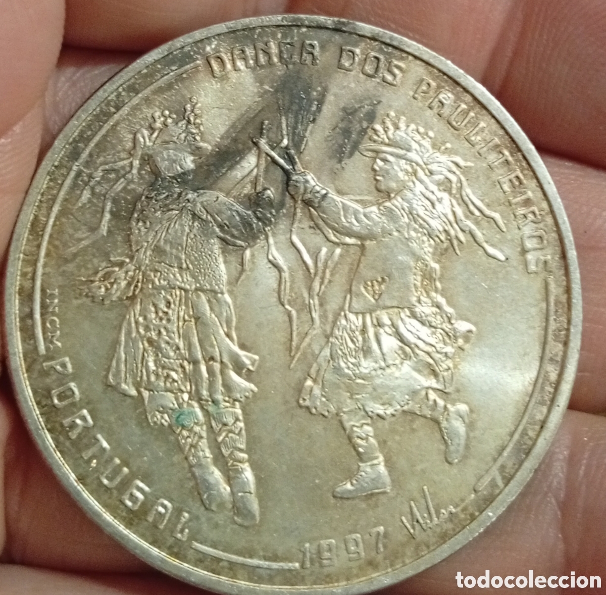 Monedas antiguas de Europa: Portugal moneda de plata de 1000 escudos