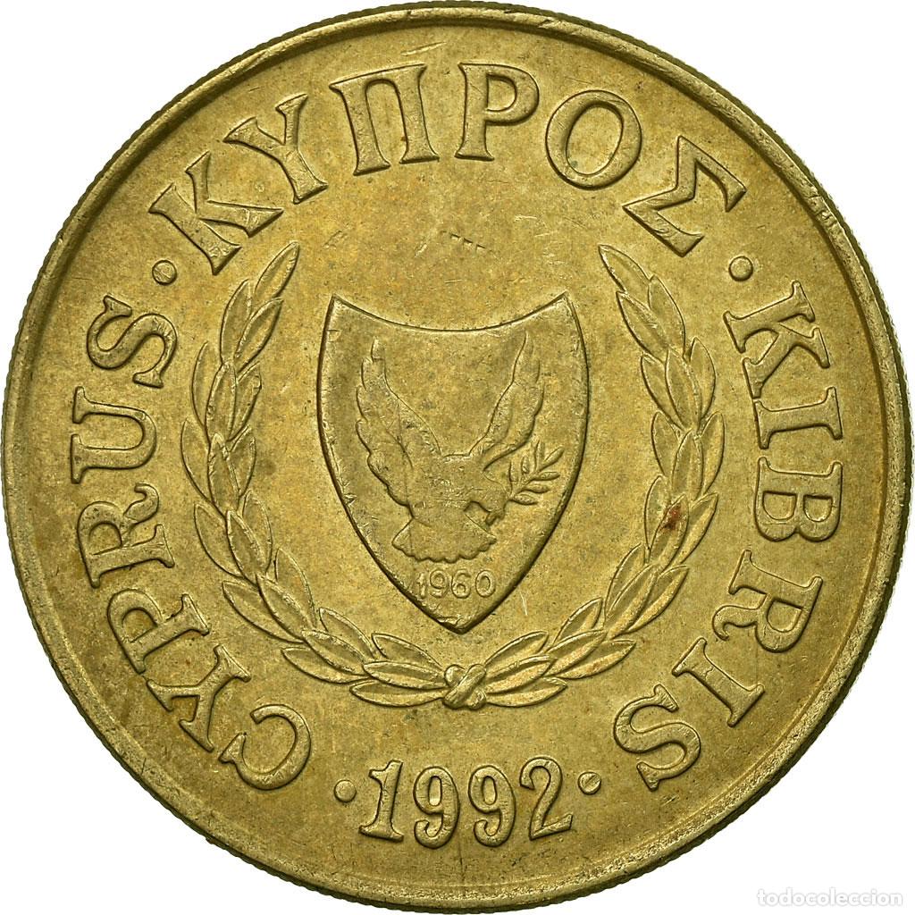 Monedas antiguas de Europa: [#696490] Moneda, Chipre, 20 Cents, 1992, MBC, N&iacute;quel - lat&oacute;n, KM:62.2