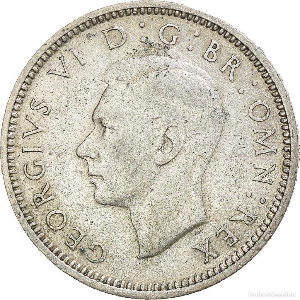 Monedas antiguas de Europa: [#843665] Moneda, Gran Breta&ntilde;a, George VI, 6 Pence, 1946, MBC, Plata, KM:852
