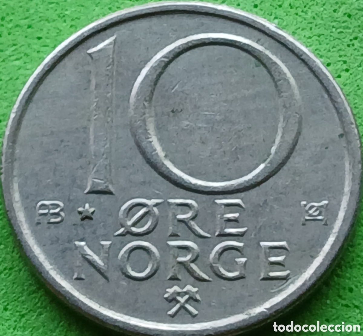 Moedas antigas da Europa: Noruega 10 ore 1980 km#416 ceca &rdquo;AB*&rdquo;