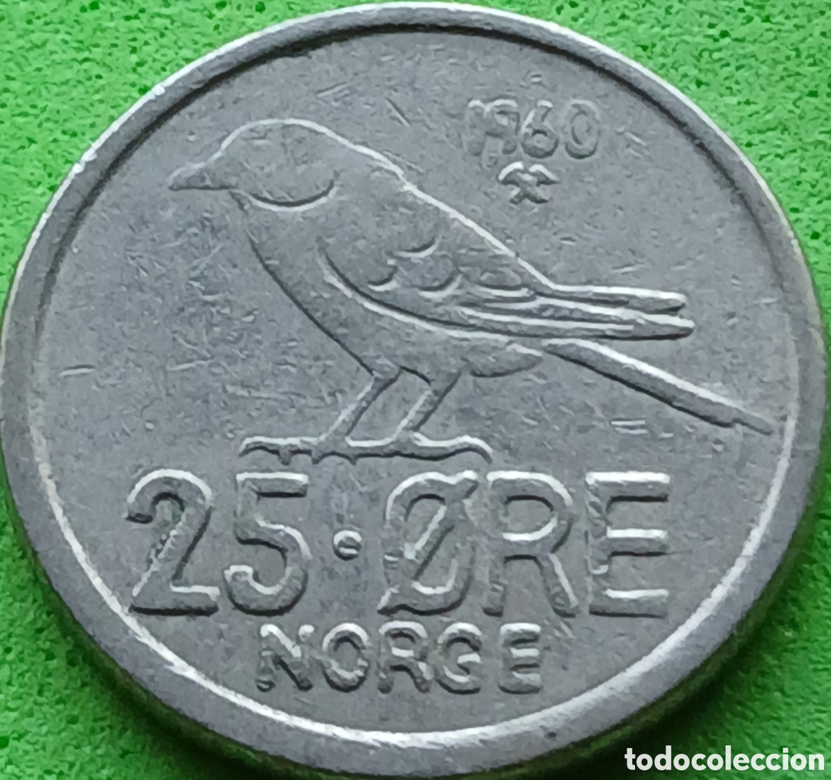 Moedas antigas da Europa: Noruega 25 ore 1960 km#407