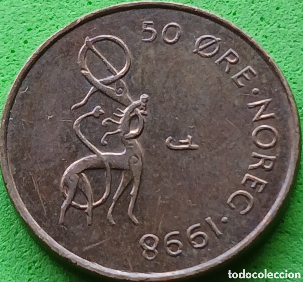 Moedas antigas da Europa: Noruega 50 ore 1998 km#460