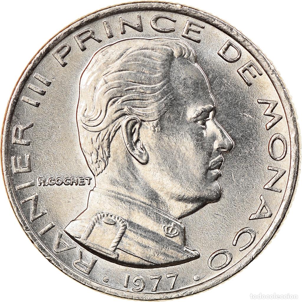 Old Coins of Europe: [#818581] Moneda, M&oacute;naco, Rainier III, 1/2 Franc, 1977, SC, N&iacute;quel, KM:145, Gadoury:MC