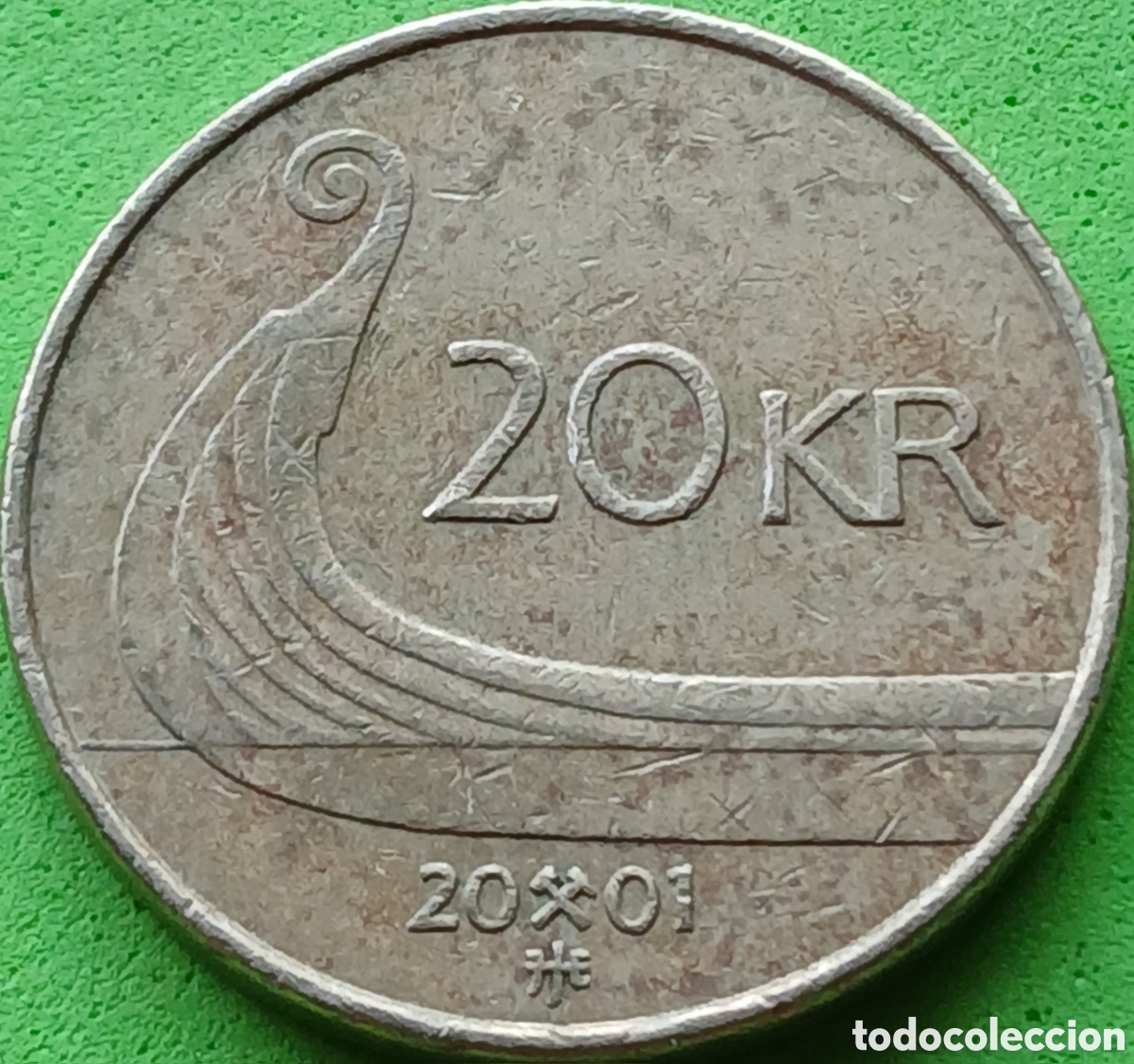 Monedas antiguas de Europa: Noruega 20 coronas 2001 km#453 sin estrella / poco com&uacute;n
