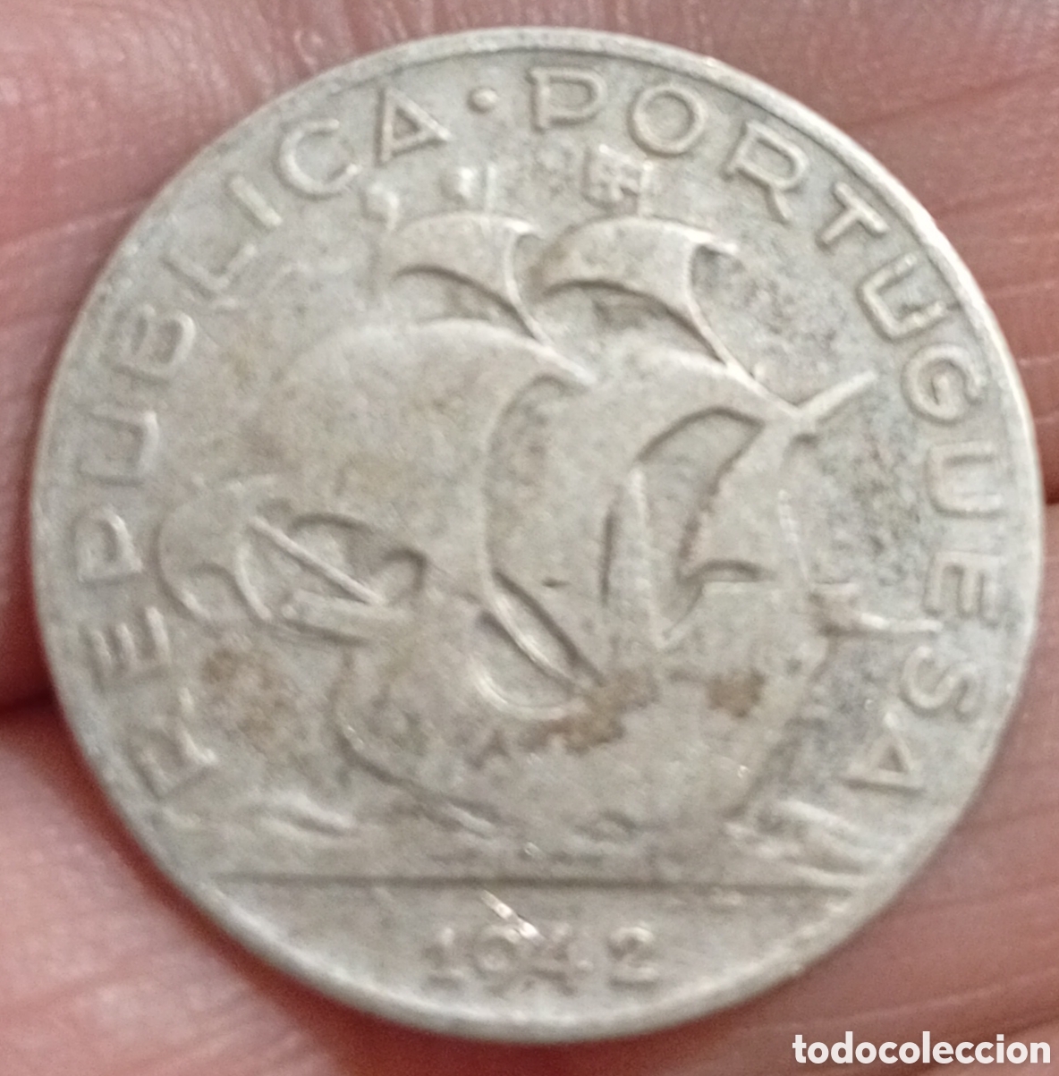 Monedas antiguas de Europa: Portugal moneda de plata de 10 escudos a&ntilde;o 1942