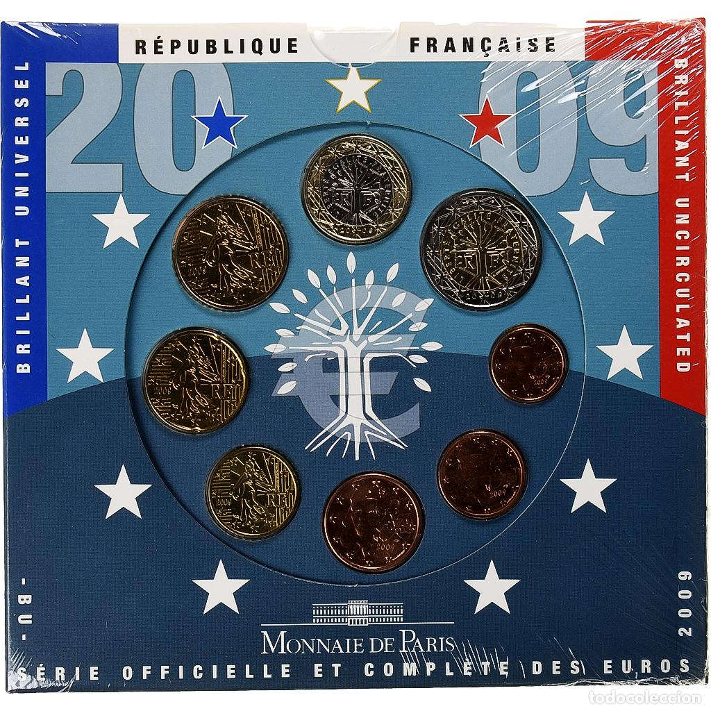 Monedas antiguas de Europa: [#1280137] Francia, Coffret 1c. &agrave; 2&euro;, 2009, Monnaie de Paris, BU, FDC, Sin informaci&oacute;n