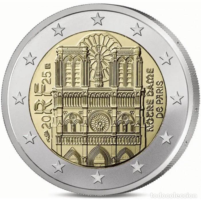 Monedas antiguas de Europa: Francia 2025 - Moneda conmemorativa 2 euros - Cath&eacute;drale Notre-Dame de Paris