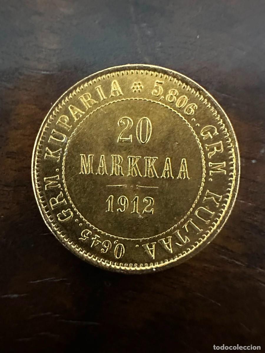 Monedas antiguas de Europa: MONEDA DE ORO 20 MARKKAA FINLANDIA 1912 - EXCELENTE ESTADO - IMPERIO RUSO (ZAR NICOL&Aacute;S II)