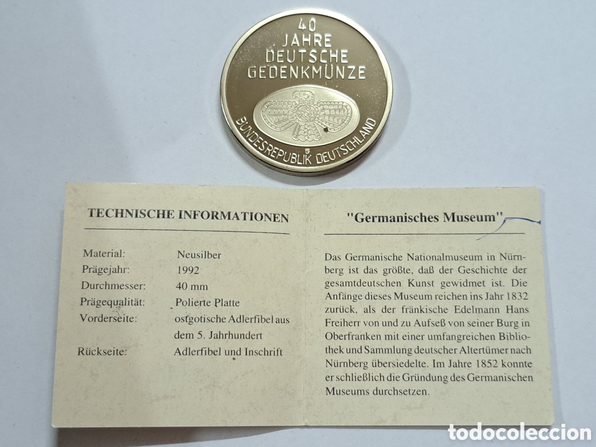 Monedas antiguas de Europa: Una onza de plata pura 999 con certificado de autenticidad calidad proof a&ntilde;o 1992