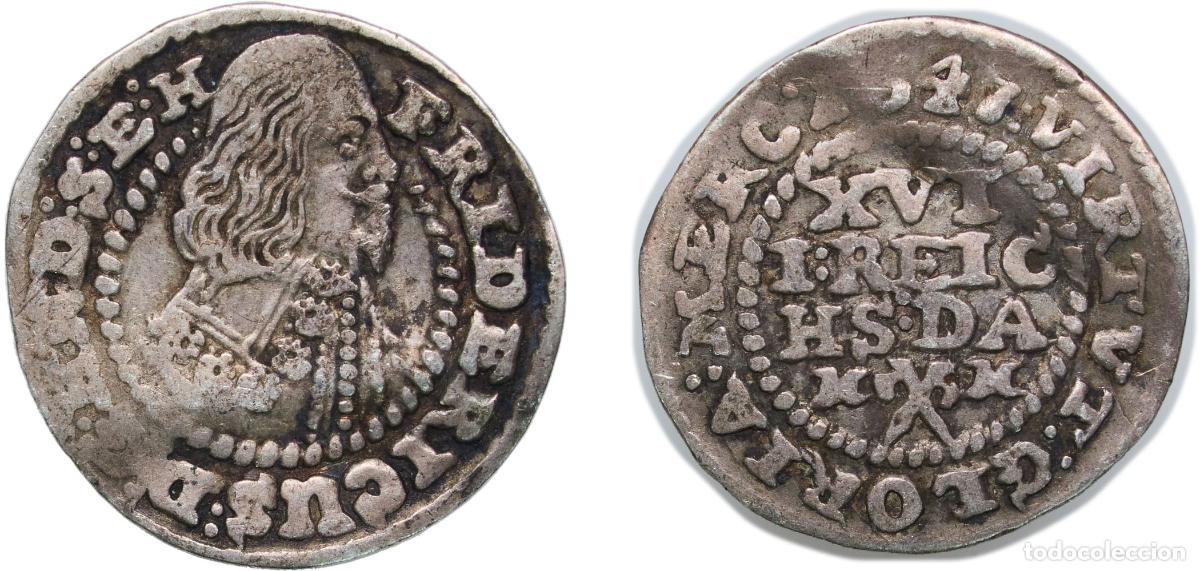 Monedas antiguas de Europa: Germany Duchy of Schleswig-Holstein-Gottorp 1647 1&frasl;16 Thaler - Frederick III Silver 1.61g VF KM 93