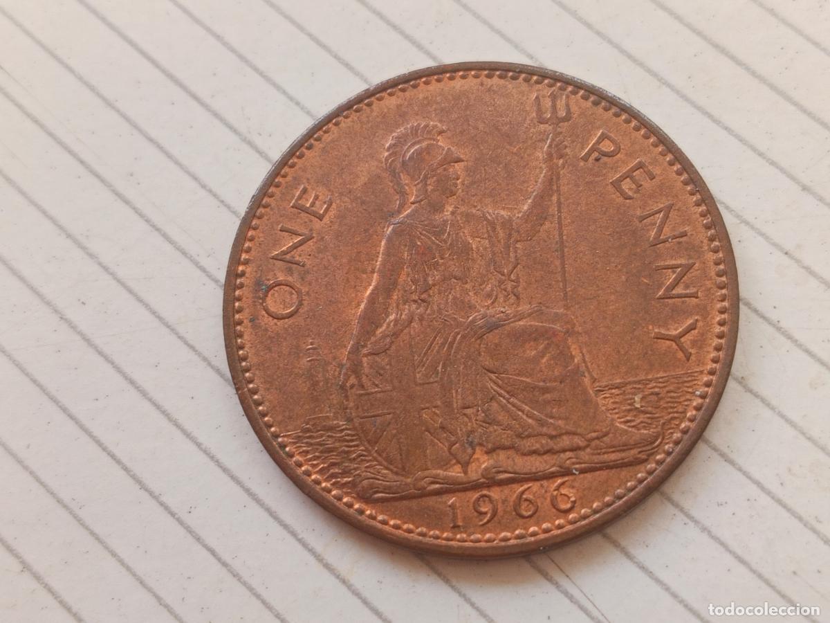 Monedas antiguas de Europa: REINO UNIDO, 1 PENNY DE 1966 BRILLO ORIGINAL