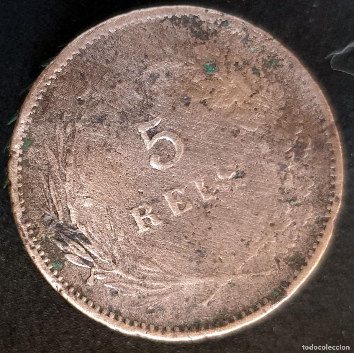 Monedas antiguas de Europa: Portugal 5 R&eacute;is 1897 Carlos I Moneda de Bronce KM#530