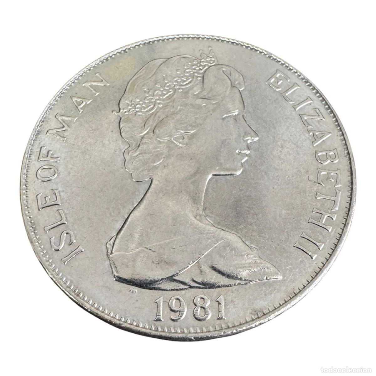 Monedas antiguas de Europa: Isla de Man. Isabel II. One Crown 1981. International year of the Disabled, Cu-Ni FDC