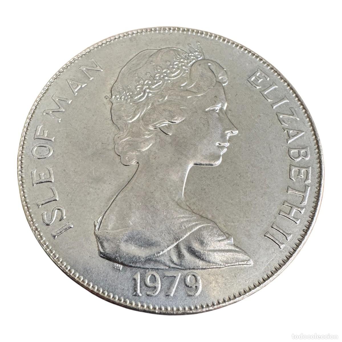 Monedas antiguas de Europa: Isla de Man. Isabel II. One Crown 1979. Millenium of Tynwald