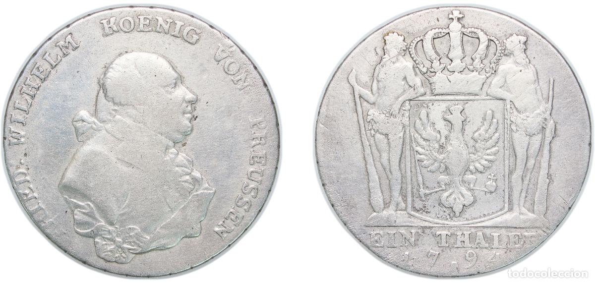 Monedas antiguas de Europa: Germany Kingdom of Prussia Holy Roman Empire 1 Thaler - Frederick William II Silver (.750) Berlin M