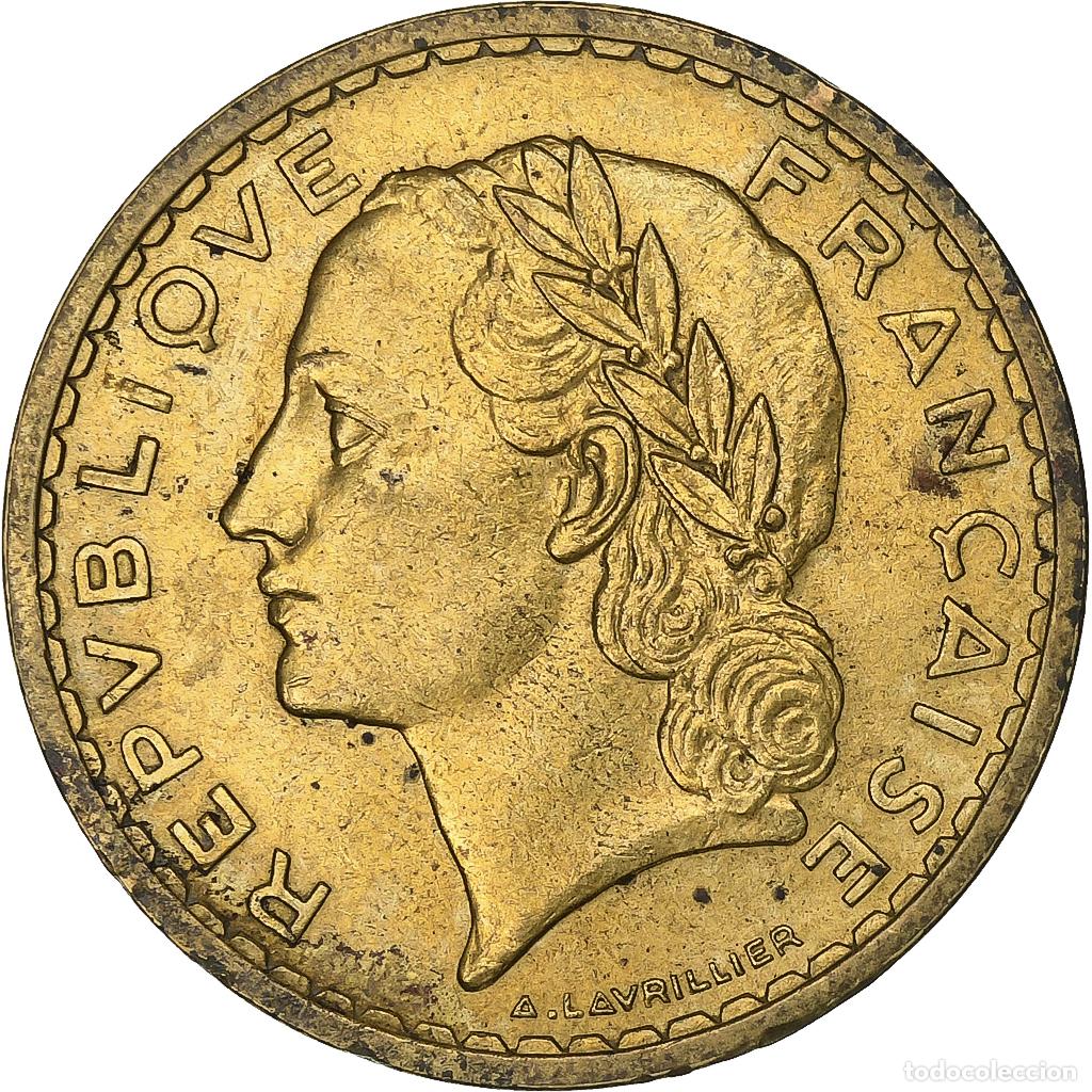 Monedas antiguas de Europa: [#226807] Francia, 5 Francs, Lavrillier, 1939, Aluminio - bronce, MBC+, KM:888a.1